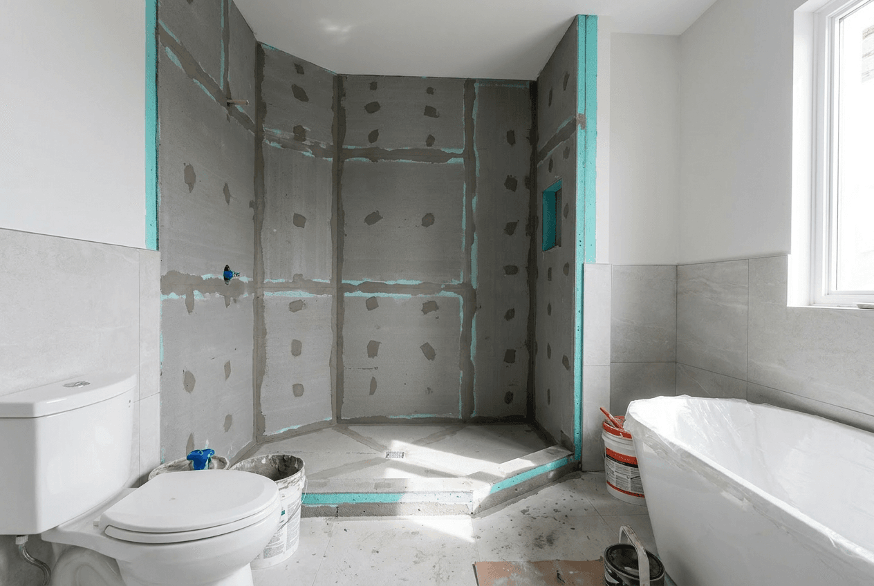 Fully tanked wet room