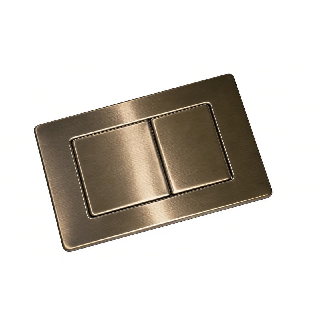 Brushed stainless steel button cover — Bronze