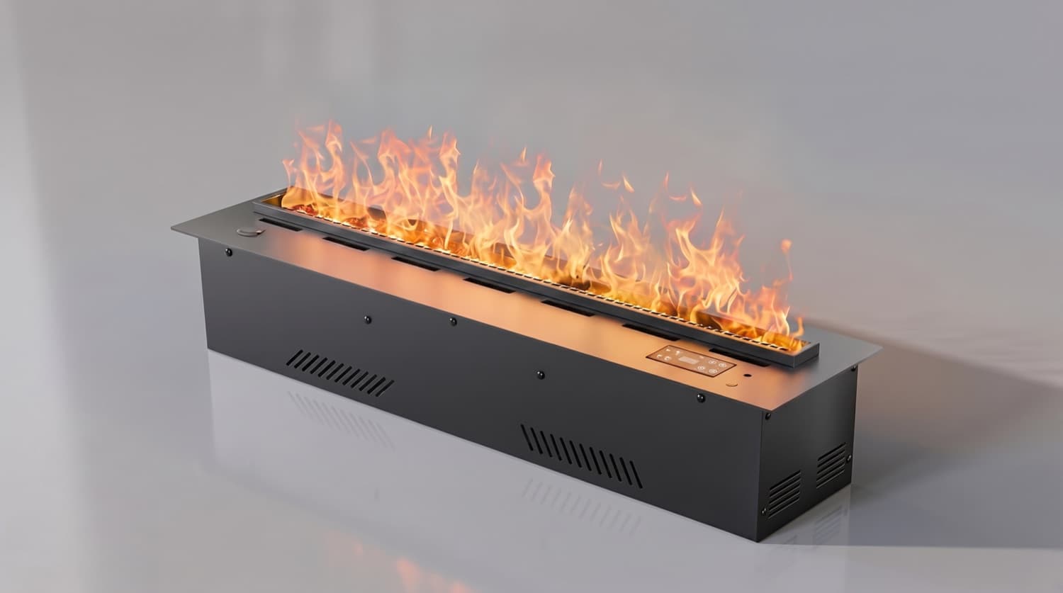 Water Vapour Fireplace 1500 mm — matt black