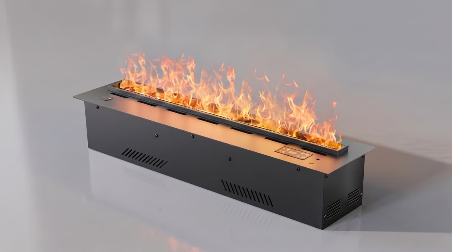 Water Vapour Fireplace 2000 mm — matt black